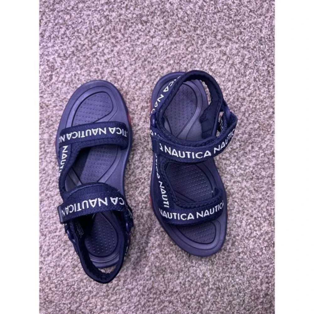 Boys Nautica Strap Sandals SZ Kid 1 Summer Vacation Travel Waterproof Hiking Fit